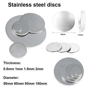 1조각 304 스테인레스 스틸 원형 플레이트 직경 50mm-100mm 두께 0.5 ~ 2mm 시트 디스크 평판