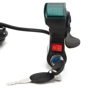 킨소 핸들바 스위치 레드 스크린 엄지 잠금 장치 및 전기 스쿠터 스로틀 그립 액세서리 블랙 수정