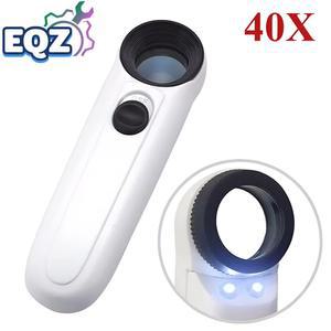 호환 LED 라이트 핸드 헬드 40 배 45X HD 돋보기 유리 PCB 회로 기판 수리 도구 미니 현미경 돋보기 쥬얼리 루페