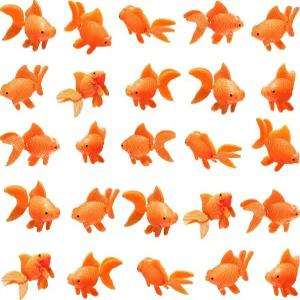 수마인드 30피스 가짜 금붕어 플라스틱 부유 인공 수족관 물고기 현실적으로 움직이는 주황색 장식 수조용