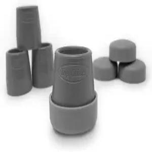 번들 탑 글라이드 강철 강화 1 1/8인치 고무 팁 및 커버 회색/회색
