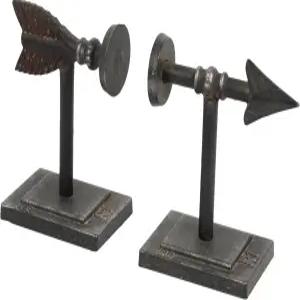 크리에이티브 협동 청동 화살 모양 주철 북엔드(2개 세트)