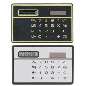 태양열 8 자리 계산기 터치 스크린 신용 카드 디자인 미니 사이즈 휴대용 슬림 컴퓨터