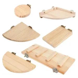 1Pc 애완 동물 새 앵무새 나무 플랫폼 스탠드 랙 장난감 햄스터 지점 새장 대 한 Perches 3 크기 스테이션
