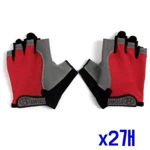 TBZ 스포츠 메쉬소재 찍찍이 반장갑(레드) x2개