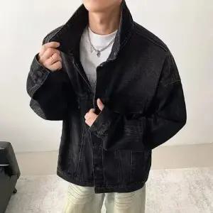 슬램덩크 남성용 데님 캐주얼 청자켓 봄가을 그라데이션 워싱 코트 상의 HO3