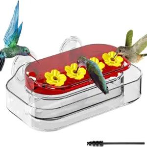 레드보트 창문 벌새 공급기 4개의 공급 포트가 있는 강력한 흡입 컵 청소 및 리필이 용이한 플라스틱 선물