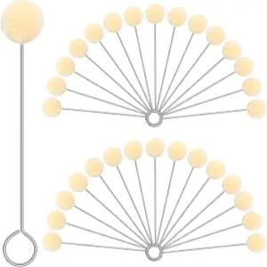 금속 손잡이가 달린 30팩 울 도버스 볼 브러시 가죽 도구로 염색 DIY 공예 구두 광택 폴리시