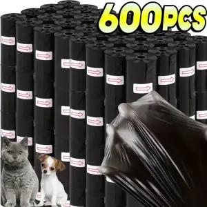 15/600개입 강아지 배변봉투 일회용 애완동물 디자인 청소용 디스펜서 도구