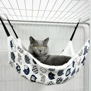 애완 동물 고양이 둥지 해먹 다리미 케이지 통기성 양면 가능 걸이식 용품 침낭