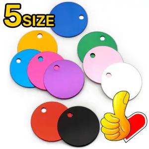 도매 20Pcs 개 ID 태그 라운드 알루미늄 DIY 맞춤형 애완 동물 이름 플레이트 조각 Anti-lost 펜던트 칼라