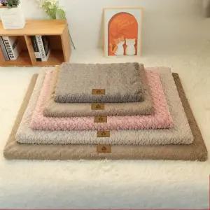 3D 폼 애완동물 침대 탈부착 가능한 세탁 인조 모피 커버 정형외과 방수 개 미끄럼 방지 바닥 매트