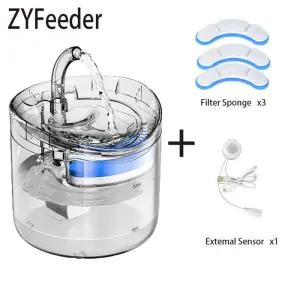 고양이 급수기 자동화 센서 수도꼭지 분수 식품 학년 투명 플라스틱 개 물 디스펜서 애완 동물 술꾼