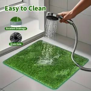 후쿠치옹 세탁 가능 인조잔디 강아지 배변 훈련기 - 소형~대형 사이즈 내구성 있는 EVA 소재 녹색 노란색