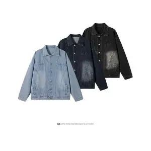 키체샵 남성 청자켓 가을 데님 재킷 독스트리트 워싱 빈티지 코트 HO3