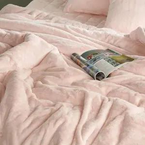 TBZ 블레스 10mm 장모 라셀 극세사 이불패드세트 K 핑크