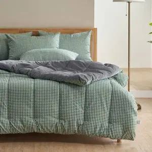 TBZ 체크체크 밍크극세사 차렵이불 SS 슈퍼싱글 올리브