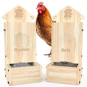 껍질 그릿 계란을 벽걸이 위한 피더 치킨 암탉 모이통 나무 병아리와 콤보 중력 건강한
