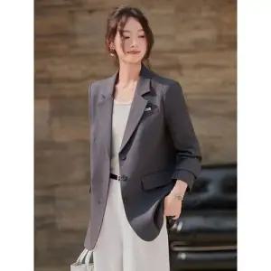 무천도사 여사친 여성 그레이 캐주얼 춘추 재킷 정장 상의 코트 KKE3