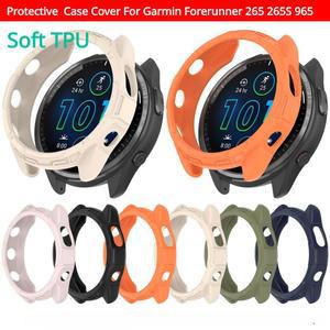 호환 Garmin Forerunner 265 265S 965 스마트 시계 밴드 소프트 실리콘 범퍼 보호 쉘 액세서리 용 TPU 보호 케이스 커버