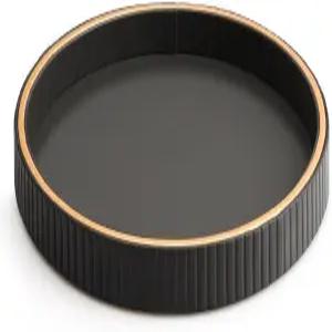 산지 가죽 데스크톱 수납 정리함 고급 서빙 트레이 화장품 휴대폰 지갑 식기류 - 장식용 발렛 블랙