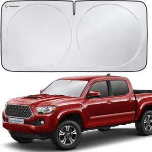 마그넬렉스 자동차 앞유리 선쉐이드 고급 차광 보호 거울 컷아웃이 있는 접이식 선쉐이드로 차량을