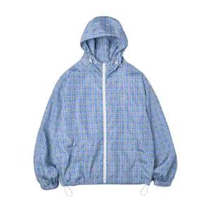 PHYSICAL DEPARTMENT 베어키링 체크 윈드 브레이커_블루