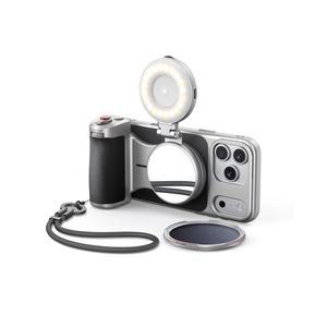 17 프로 맥스용 TELESIN 마스터 그립 키트 C03 셀피 라이트 UV 필터 CPL 필터가 장착된 마그네틱 휴대폰 카메라 크리에이터 콤보 내장 무선 충전 쿨링 그래핀 케이스 핸들