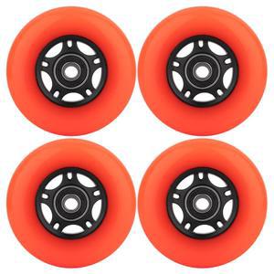 베어링 ABEC-9 및 블레이드 롤러 하키 스케이트용 플로팅 스페이서가 장착된 휠컴 인라인 스케이트 휠, 실내 실외, 64mm / 70mm 72mm 76mm 80mm 다이아, 4팩(오렌지, 64mm)