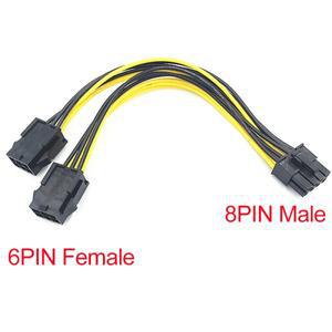 8핀 남성-듀얼 6핀 여성/6핀 여성 케이블 어댑터 20cm 그래픽 비디오 카드 PCI 익스프레스 전원 분배기
