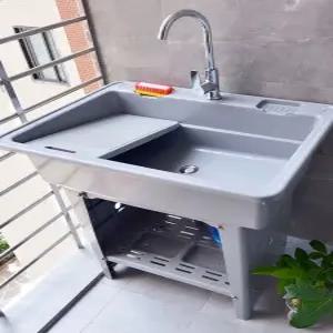 간이 싱크대 플라스틱 미니 탕비실 베란다 발코니 아크릴 캠핑용 펜션 간편