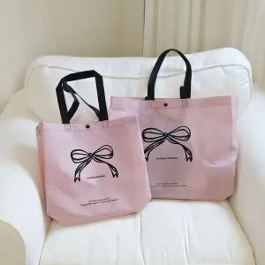 다회용 리본 부직포 쇼핑백 에코백 리유저블백 32x27