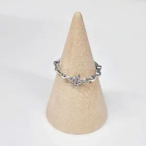 데일리 십자가 큐빅 사이즈 조절 실버 묵주반지