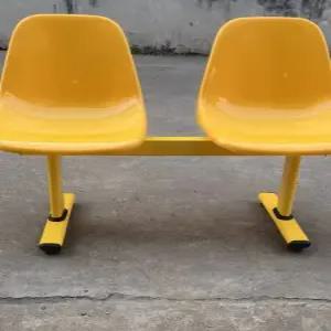 옐로우 휴게소의자 2인 야외 대기용 체어 카페 스틸 버스정류장 테라스