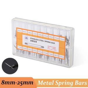 180개/세트 스테인리스 스틸 메탈 스프링 바 1.3 시계줄 스트랩 핀 8mm-25mm 크기 스트랩 벨트 수리 도구