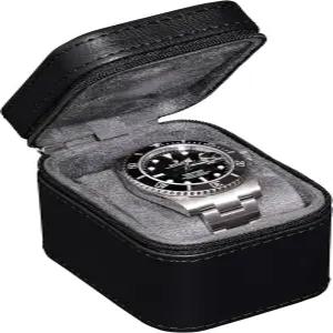 로스웰 싱글 워치 여행용 케이스 마이크로수데 인테리어의 컴팩트 PU 가죽 보호 상자 시계 및 스마트워치