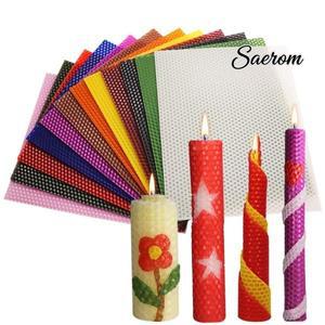 6개입 12색상 컬러 밀랍 시트 캔들 롤 만들기 공예 선물 DIY 슬라이스 부모-자녀 활동 벌집 왁스 재료