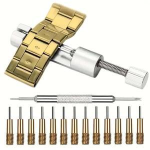 시계 수리 도구 세트 밴드 슬릿 스트랩 팔찌 체인 핀 제거기 조정 키트 전문 제작자용