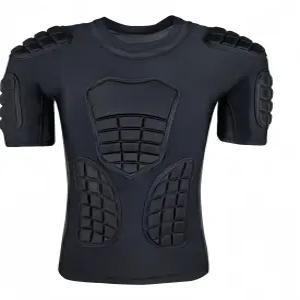 가슴 갈비뼈 등 어깨 패드가 있는 토피터 남성 패딩 축구 셔츠 럭비 야구용 충격 보호