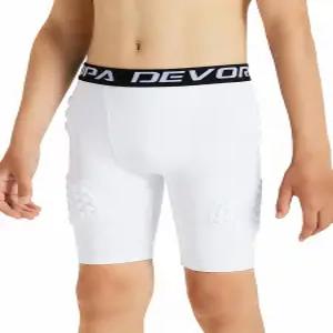 데보로파 유소년 소년 7 패드 축구 거들 컵 포켓 3/4 압박 바지 무릎 통합 엉덩이 꼬리뼈 허벅지