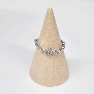 데일리 십자가 큐빅 사이즈 조절 실버 묵주반지