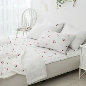 [NS홈쇼핑][르헤브] 체리 시어서커 여름 침구세트 얇은 간절기 차렵 이불세트 베개 Q..[35816201]