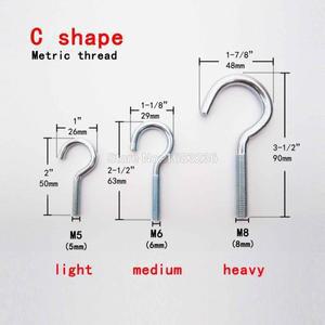2/5/10pc 미터 나사 강철 그림 프레임 공장 램프 라이트 커튼 커튼 메쉬 와이어 아이 볼트 나선형 행거 C