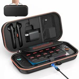 오토 내부 충전 스위치 2 2025 / OLED 어댑터 포함 휴대용 케이스 조이콘 보관용 22 게임 카드 콘솔용