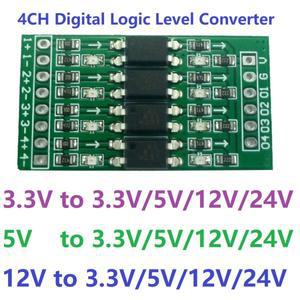 4ch 3.3V 5V 12V 24V 디지털 로직 레벨 변환 모듈 Arduiuo NANO STM32 AVR 용 NPN 광학 절연 보드에 PNP/NP