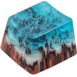 TINTON LIFE 섬세한 각인 레진 우드 트랜스루시두스 백라이트 기계식 키보드 레드