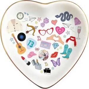 가수 영감 반지 접시 음악 팬을 위한 세라믹 주얼리 트레이 소녀 여성을 생일 선물 크리스마스 디어 우정