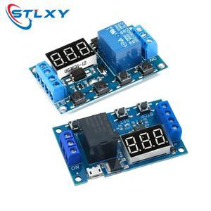 DC 6-30V 지원 마이크로 USB 5V LED 디스플레이 자동화 사이클 지연 타이머 제어 끄기 스위치 시간 릴레이