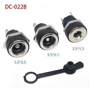 DC 전원 잭 공급 소켓 커넥터 3.5x1.3 5.5x2.1 2 터미널 핀 패널 마운트 플러그 어댑터 1/10 개