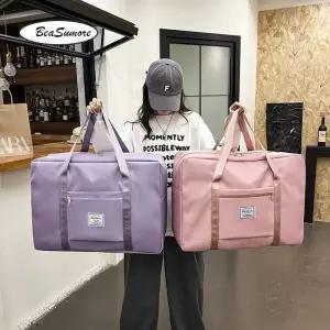 여행용캐리어 BWBW 대용량 학생 이동 롤링 수하물 접이식 여행 가방 바퀴 트롤리 트렁크 휴대 [호환]